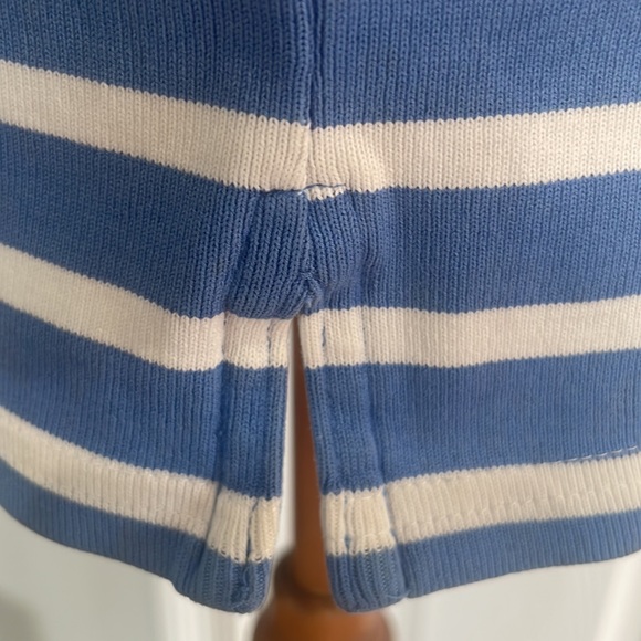 Vintage 1990s Ralph Lauren top striped blue white 100% cotton women’s size M - Picture 4 of 12